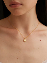 S925 Sterling Silver Square Lock Necklace